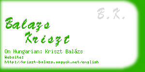 balazs kriszt business card