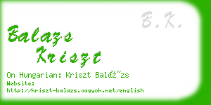 balazs kriszt business card